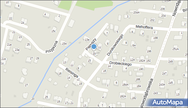 Tarnów, Dunikowskiego Ksawerego, 13, mapa Tarnów