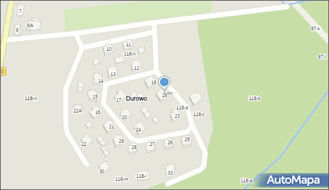 Wągrowiec, Durowo, 19, mapa Wągrowiec