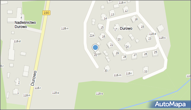 Wągrowiec, Durowo, 22, mapa Wągrowiec