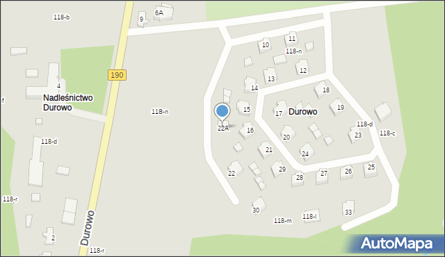 Wągrowiec, Durowo, 22A, mapa Wągrowiec