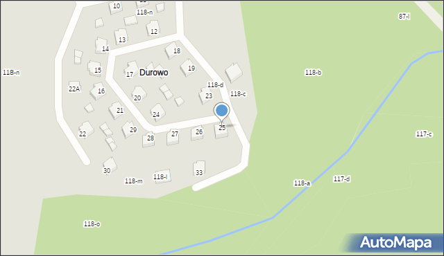 Wągrowiec, Durowo, 25, mapa Wągrowiec