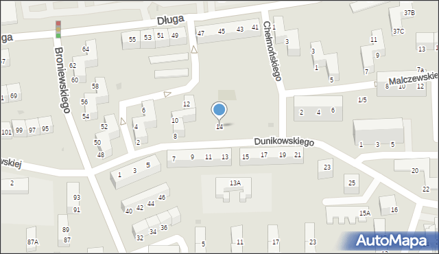 Wałbrzych, Dunikowskiego Ksawerego, 14, mapa Wałbrzycha