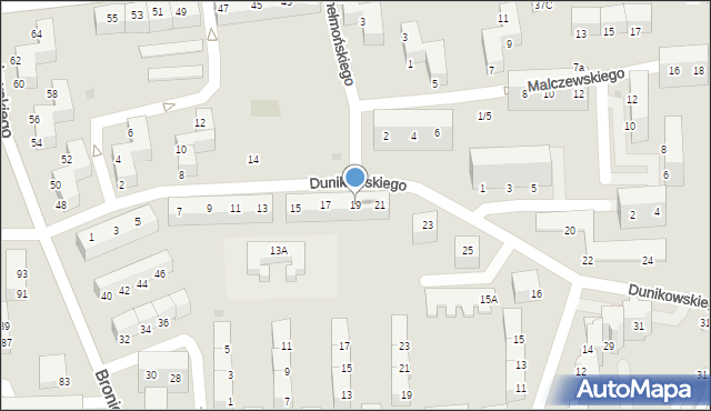 Wałbrzych, Dunikowskiego Ksawerego, 19, mapa Wałbrzycha