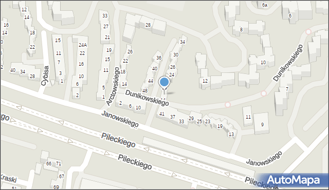 Warszawa, Dunikowskiego Ksawerego, 16, mapa Warszawy