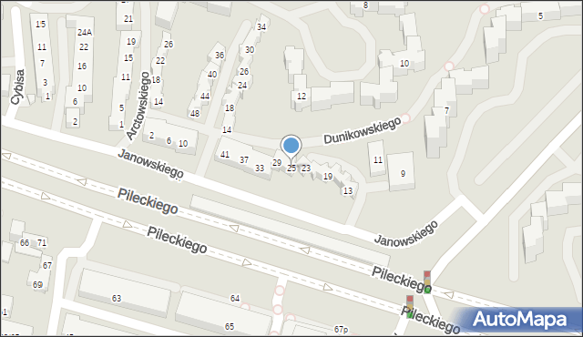 Warszawa, Dunikowskiego Ksawerego, 25, mapa Warszawy