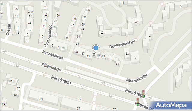 Warszawa, Dunikowskiego Ksawerego, 27, mapa Warszawy