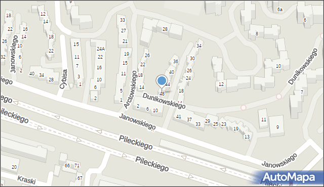 Warszawa, Dunikowskiego Ksawerego, 48, mapa Warszawy