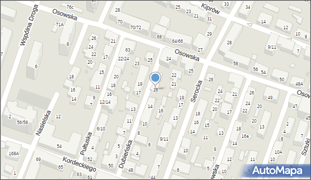 Warszawa, Dubieńska, 18, mapa Warszawy