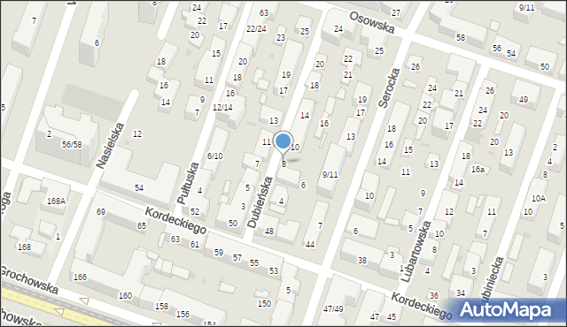 Warszawa, Dubieńska, 8, mapa Warszawy