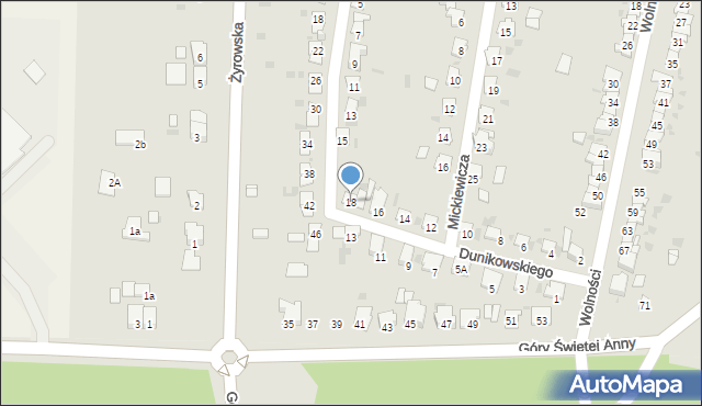 Zdzieszowice, Dunikowskiego Ksawerego, 18, mapa Zdzieszowice