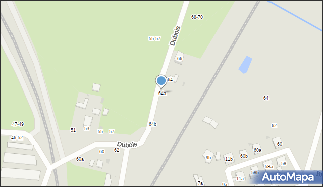 Zgierz, Dubois Stanisława, 64a, mapa Zgierz