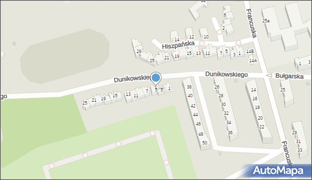 Zielona Góra, Dunikowskiego Ksawerego, 5, mapa Zielona Góra
