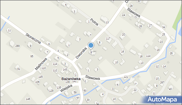 Bażanówka, Dworska, 4, mapa Bażanówka