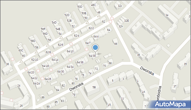 Białystok, Dworska, 64/40, mapa Białegostoku