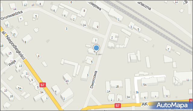 Biskupiec, Dworcowa, 5a, mapa Biskupiec