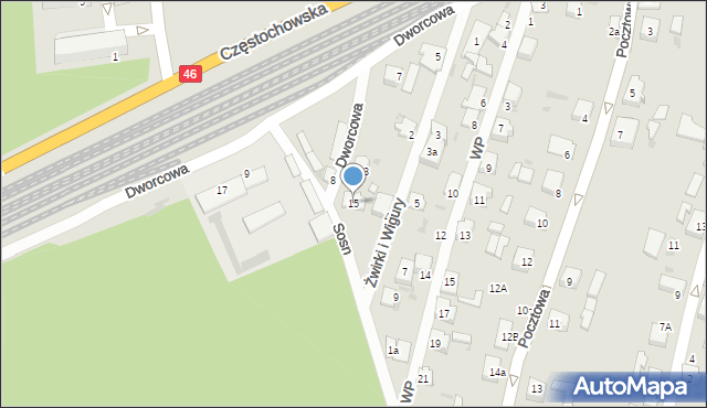 Blachownia, Dworcowa, 15, mapa Blachownia