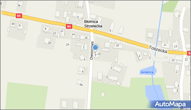 Błotnica Strzelecka, Dworcowa, 1, mapa Błotnica Strzelecka