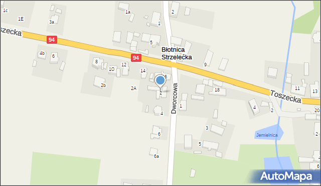 Błotnica Strzelecka, Dworcowa, 2, mapa Błotnica Strzelecka