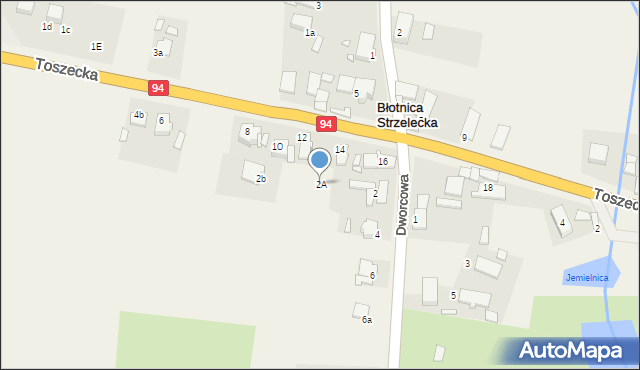 Błotnica Strzelecka, Dworcowa, 2A, mapa Błotnica Strzelecka