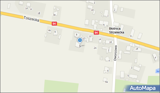 Błotnica Strzelecka, Dworcowa, 2b, mapa Błotnica Strzelecka