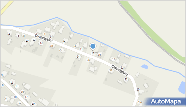 Bojszowy, Dworzysko, 13, mapa Bojszowy