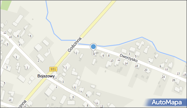 Bojszowy, Dworzysko, 4, mapa Bojszowy