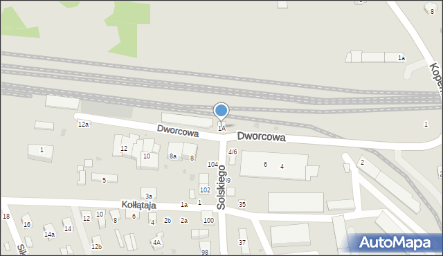 Brzesko, Dworcowa, 1A, mapa Brzesko