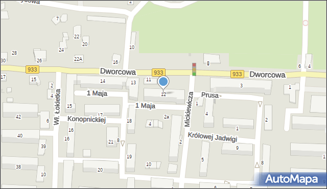 Brzeszcze, Dworcowa, 12, mapa Brzeszcze