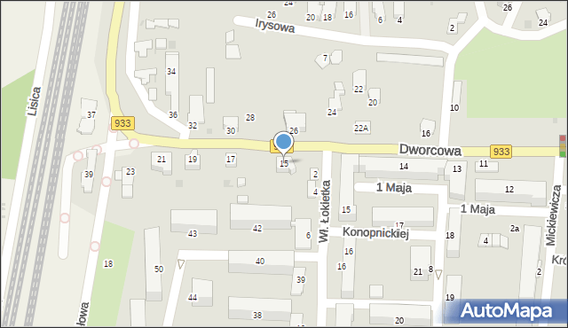 Brzeszcze, Dworcowa, 15, mapa Brzeszcze