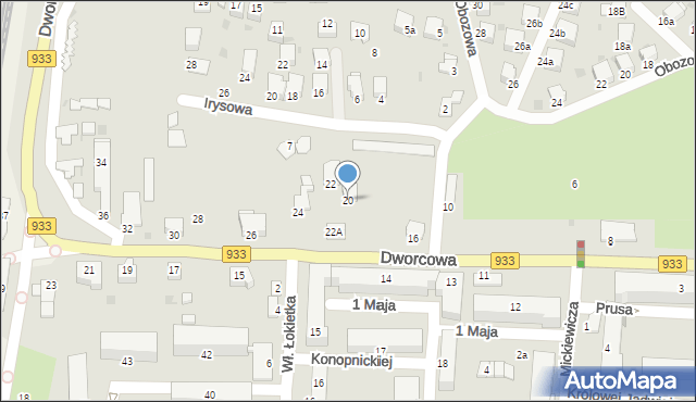 Brzeszcze, Dworcowa, 20, mapa Brzeszcze