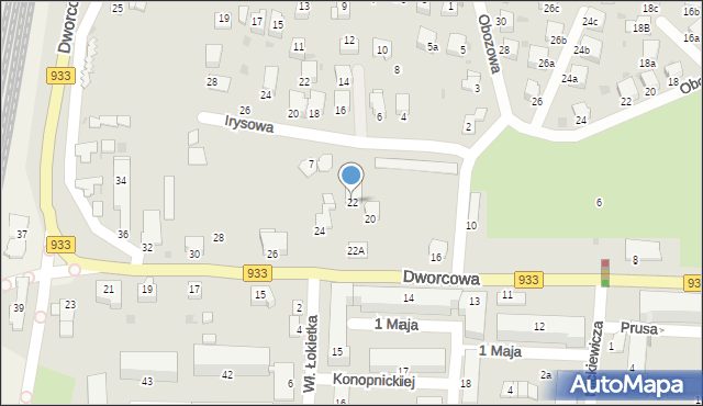 Brzeszcze, Dworcowa, 22, mapa Brzeszcze