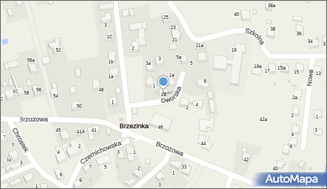 Brzezinka, Dworska, 1B, mapa Brzezinka