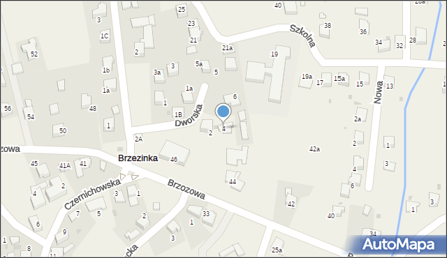 Brzezinka, Dworska, 4, mapa Brzezinka