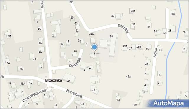 Brzezinka, Dworska, 6, mapa Brzezinka
