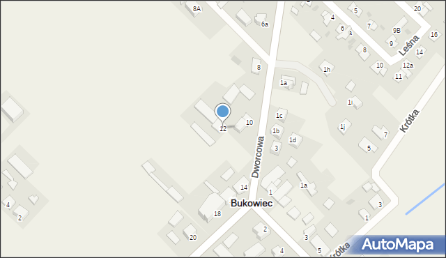 Bukowiec, Dworcowa, 12, mapa Bukowiec