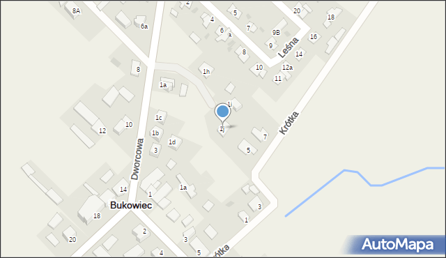 Bukowiec, Dworcowa, 1j, mapa Bukowiec