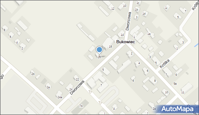 Bukowiec, Dworcowa, 20, mapa Bukowiec