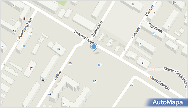 Bydgoszcz, Dwernickiego Józefa, gen., 8E, mapa Bydgoszczy