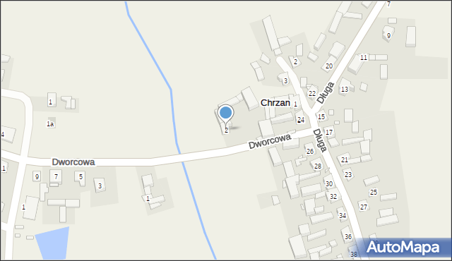 Chrzan, Dworcowa, 2, mapa Chrzan
