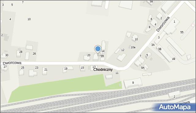 Chybie, Dworcowa, 18, mapa Chybie