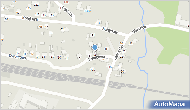 Ćmielów, Dworcowa, 4, mapa Ćmielów