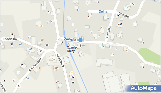 Czaniec, Dworska, 8, mapa Czaniec