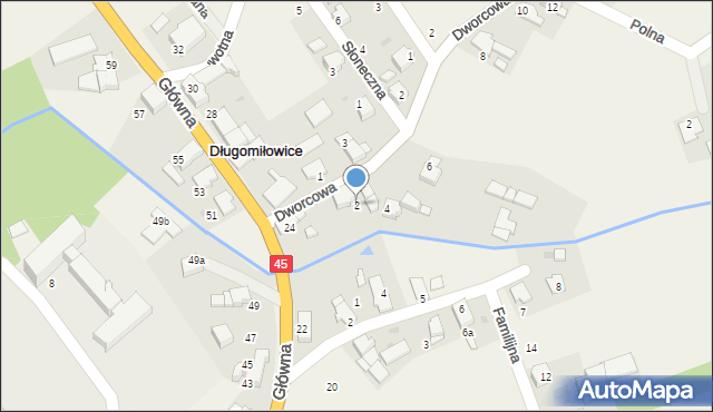 Długomiłowice, Dworcowa, 2, mapa Długomiłowice