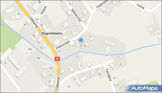 Długomiłowice, Dworcowa, 4, mapa Długomiłowice