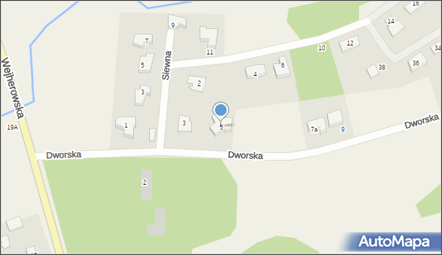 Dobrzewino, Dworska, 5, mapa Dobrzewino