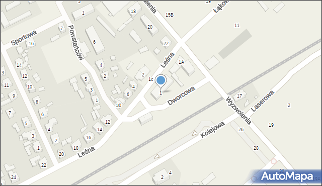 Dopiewo, Dworcowa, 1, mapa Dopiewo