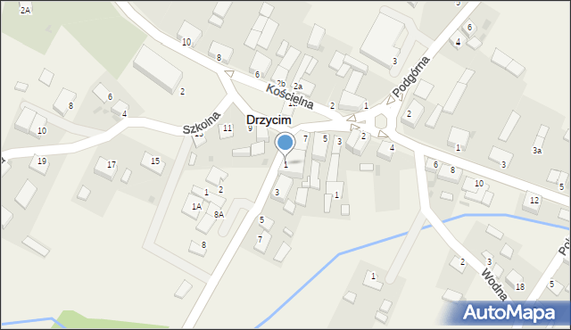 Drzycim, Dworcowa, 1, mapa Drzycim