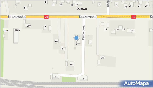 Dulowa, Dworcowa, 2, mapa Dulowa