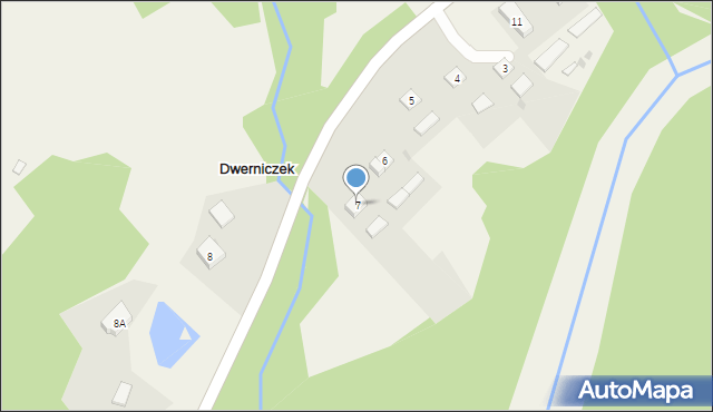 Dwerniczek, Dwerniczek, 7, mapa Dwerniczek