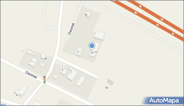 Dworek, Dworek, 4, mapa Dworek